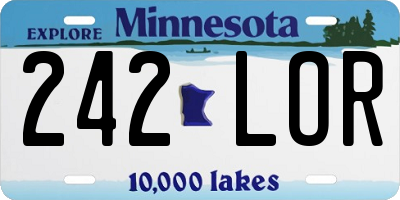 MN license plate 242LOR