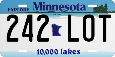 MN license plate 242LOT