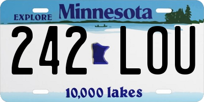 MN license plate 242LOU