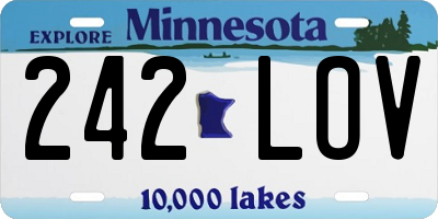 MN license plate 242LOV