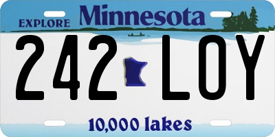 MN license plate 242LOY