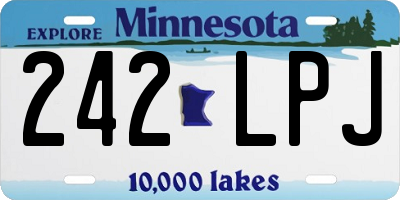 MN license plate 242LPJ