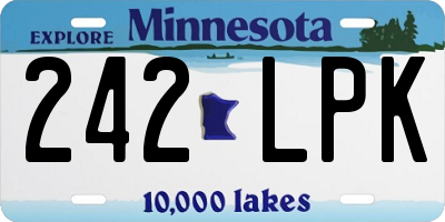 MN license plate 242LPK