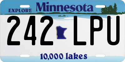 MN license plate 242LPU