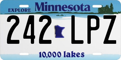 MN license plate 242LPZ