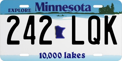 MN license plate 242LQK