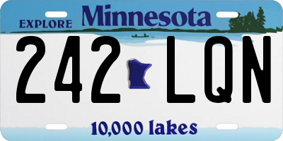MN license plate 242LQN