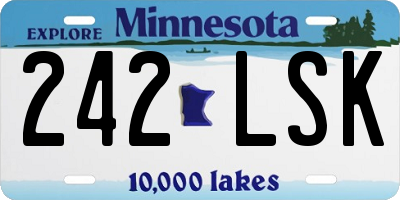 MN license plate 242LSK