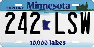 MN license plate 242LSW