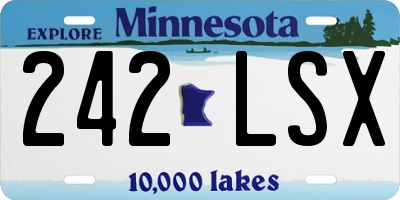 MN license plate 242LSX