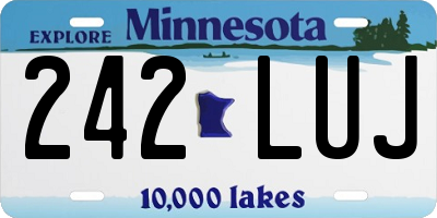 MN license plate 242LUJ