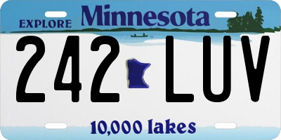 MN license plate 242LUV