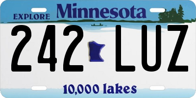 MN license plate 242LUZ