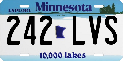 MN license plate 242LVS