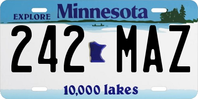 MN license plate 242MAZ