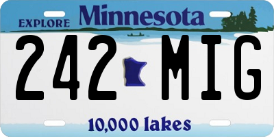 MN license plate 242MIG