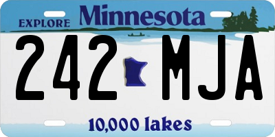 MN license plate 242MJA