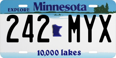 MN license plate 242MYX