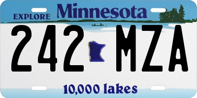 MN license plate 242MZA
