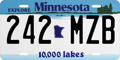 MN license plate 242MZB