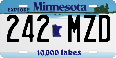 MN license plate 242MZD