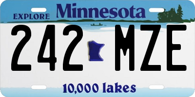 MN license plate 242MZE