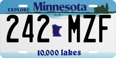 MN license plate 242MZF