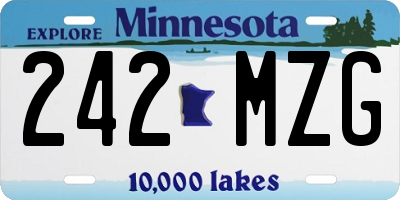 MN license plate 242MZG