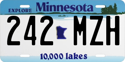 MN license plate 242MZH