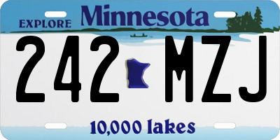 MN license plate 242MZJ
