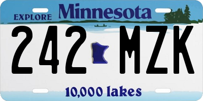 MN license plate 242MZK