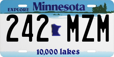 MN license plate 242MZM