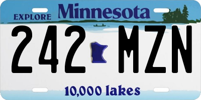 MN license plate 242MZN