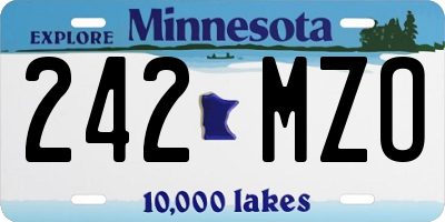 MN license plate 242MZO