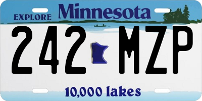 MN license plate 242MZP