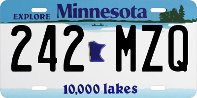 MN license plate 242MZQ