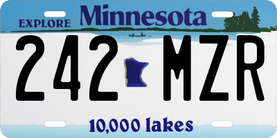 MN license plate 242MZR