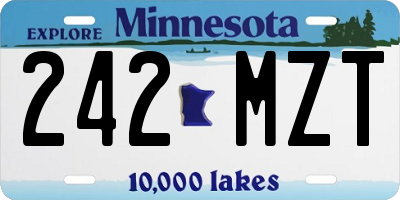 MN license plate 242MZT