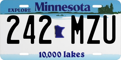 MN license plate 242MZU