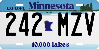 MN license plate 242MZV