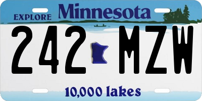 MN license plate 242MZW