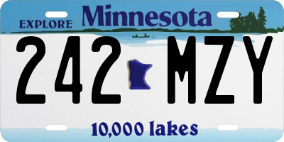 MN license plate 242MZY