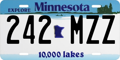MN license plate 242MZZ