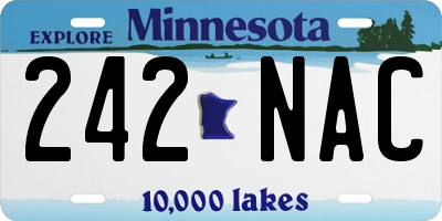MN license plate 242NAC