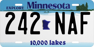 MN license plate 242NAF