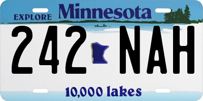 MN license plate 242NAH