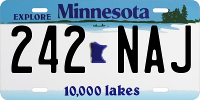 MN license plate 242NAJ