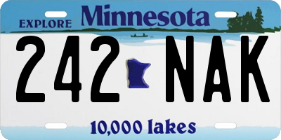 MN license plate 242NAK