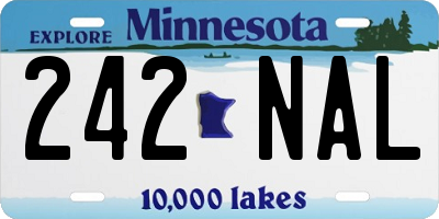 MN license plate 242NAL