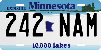 MN license plate 242NAM